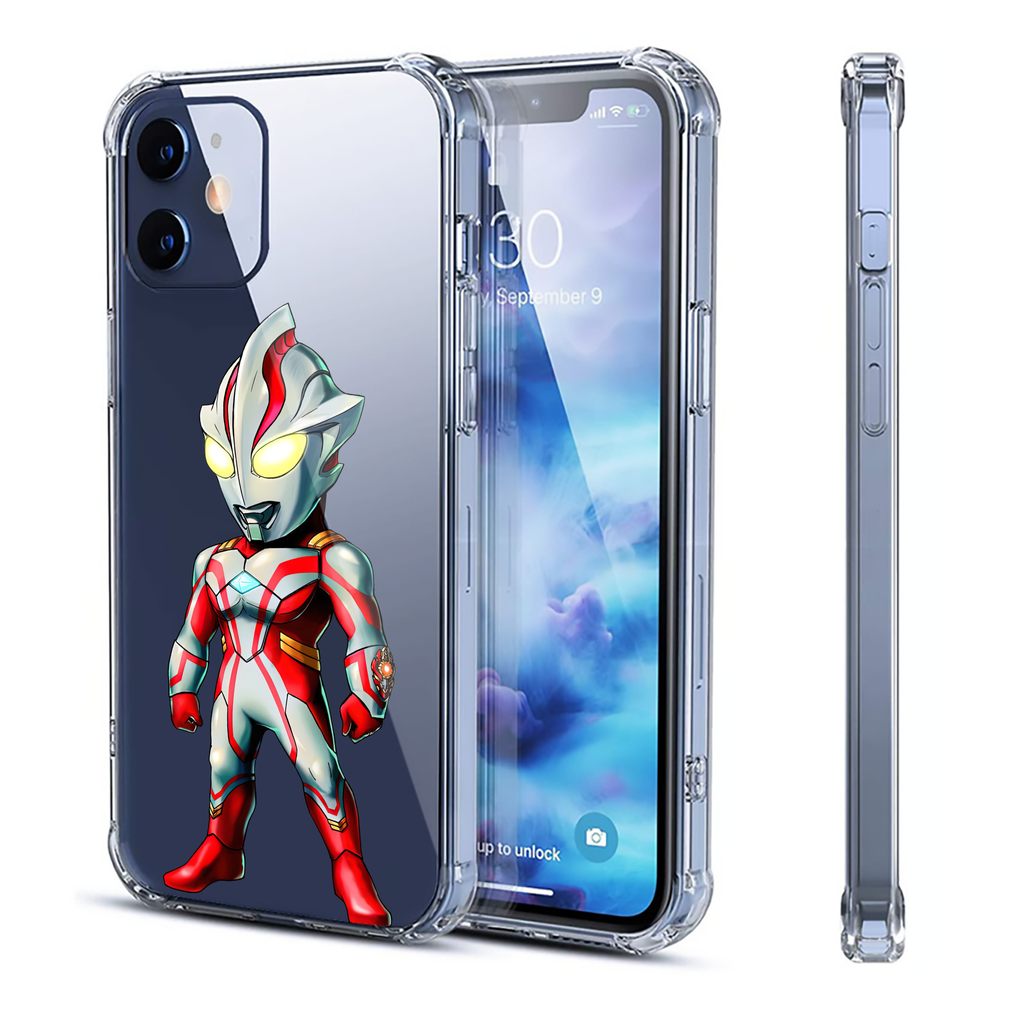 （画像用） ウルトラマン Ultraman 【iPhone 12シリーズ対応】透明スマホケース（クリアソフトケース）